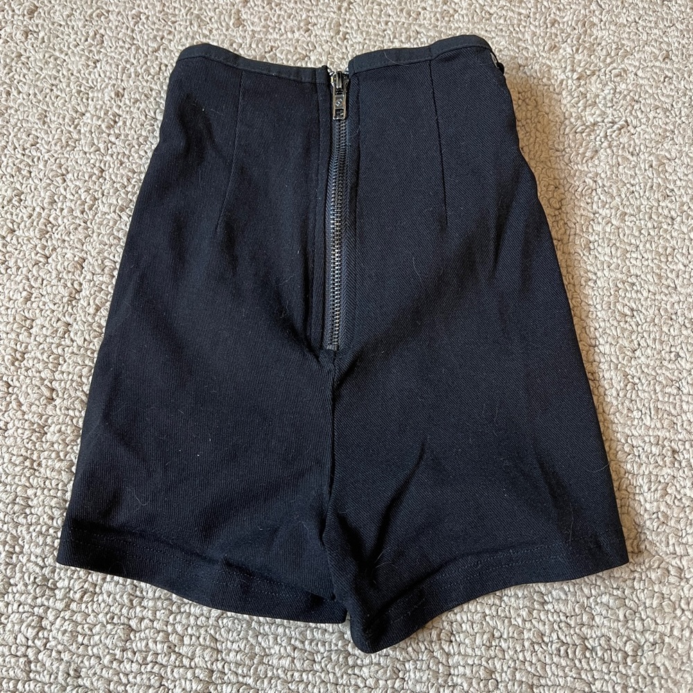 High Waisted Lace Up Black Shorts - Size XS - Picture 7 of 7